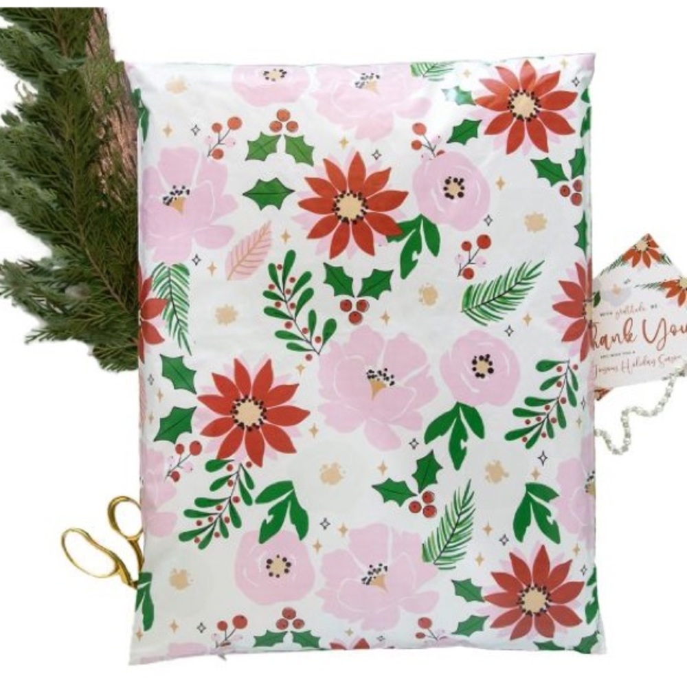 Festive Floral Poly Mailers 19x24 Pack of 10 - Picture 6 of 11